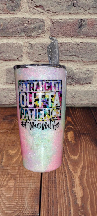 Glitter Tumbler- rainbow splash