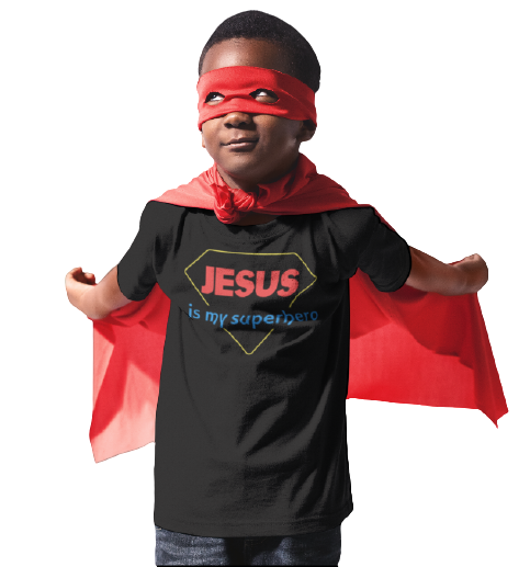Childrens superhero t shirt with cheap cape