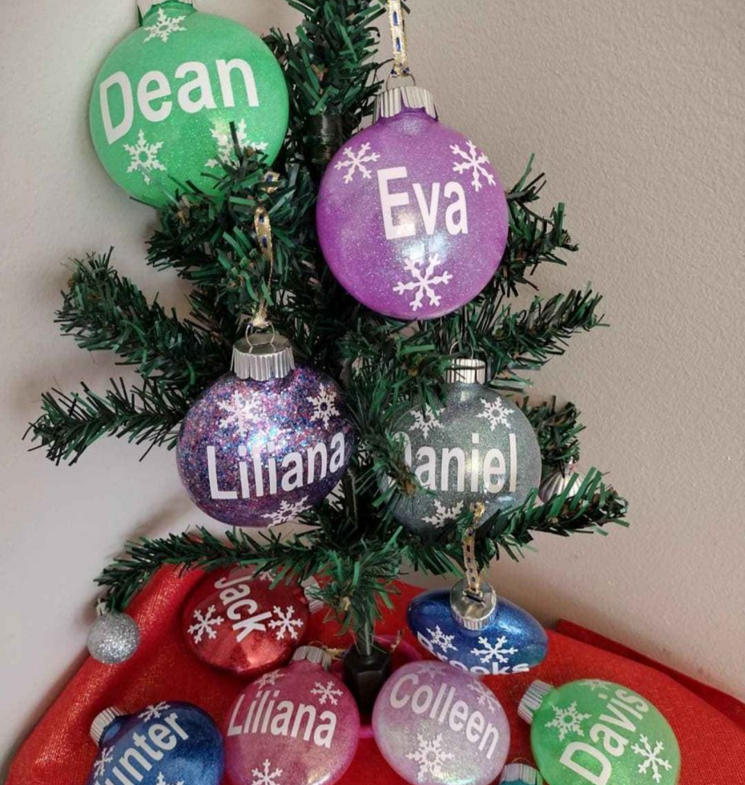 Custom glitter ornaments