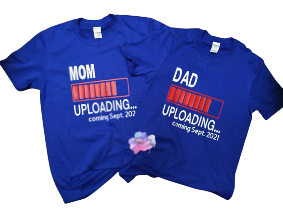 Mom & Dad Uploading T-shirt set