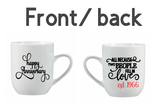 "Anniversary"- personalized mug set