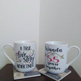 "A True Love Story Never Ends"- personalized mug set