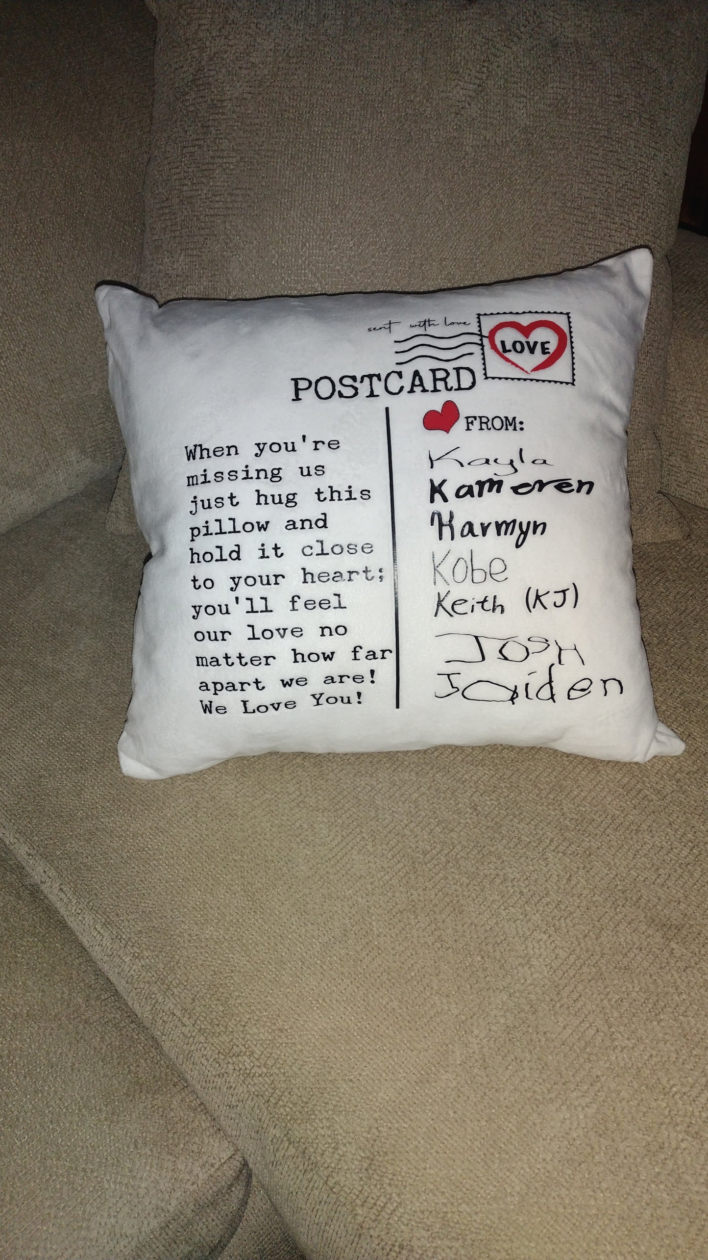 Postcard pillow