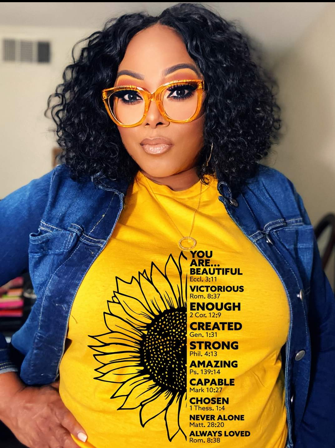 Sunflower scripture T-shirt